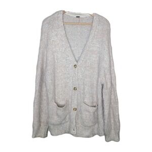 Free People Cardigan Women S Nevermind‎ Oversized Slouchy Cream Brulee Fuzzy